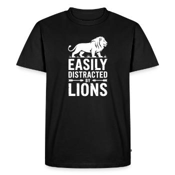 Paroles du lion : cadeau drôle de lion - T-shirt Premium bio Homme - noir - Devant - Nico (187cm)
