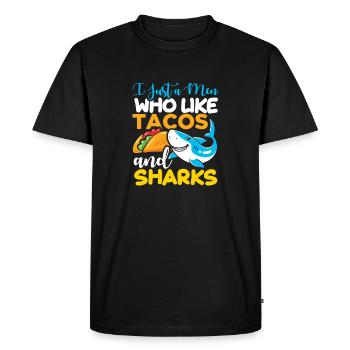 Taco Shark Shark Men Men Boys - Men's Premium Organic T-Shirt - black - Front - Nico (187cm)