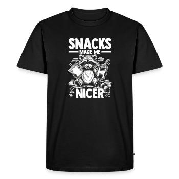 Les snacks de panda poubelle me rendent un raton laveur plus gentil - T-shirt Premium bio Homme - noir - Devant - Nico (187cm)
