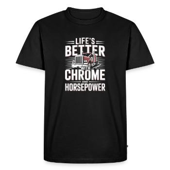 Chauffeur de camion professionnel, conducteur de camion diesel, camionneur - T-shirt Premium bio Homme - noir - Devant - Nico (187cm)