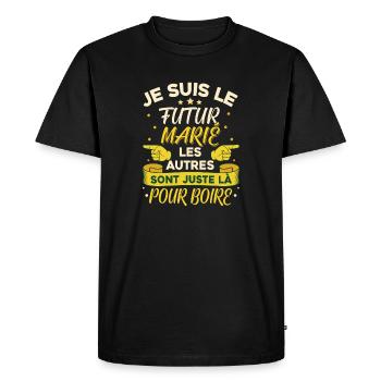 Futur Marié EVG Enterrement Vie De Garçon - T-shirt Premium bio Homme - noir - Devant - Nico (187cm)