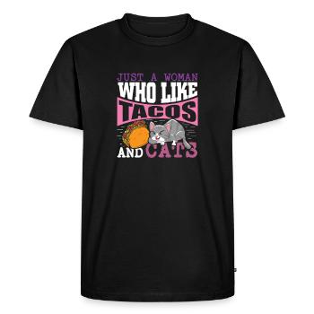 Chat Taco Chat Domestique Propriétaire de Chat - T-shirt Premium bio Homme - noir - Devant - Nico (187cm)