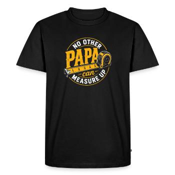 Logo du ruban à mesurer du papa – Pas d’égal - T-shirt Premium bio Homme - noir - Devant - Nico (187cm)