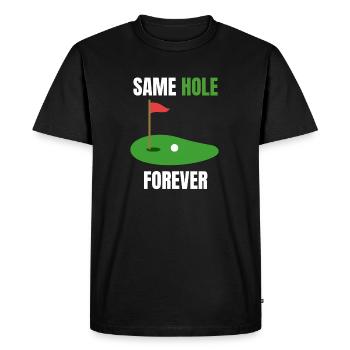 Bachelor Party Hole - Men's Premium Organic T-Shirt - black - Front - Nico (187cm)