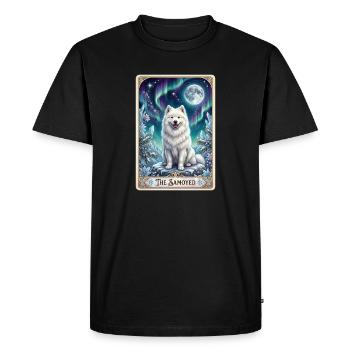 Samoyeds under the Northern Lights - Men's Premium Organic T-Shirt - black - Front - Nico (187cm)