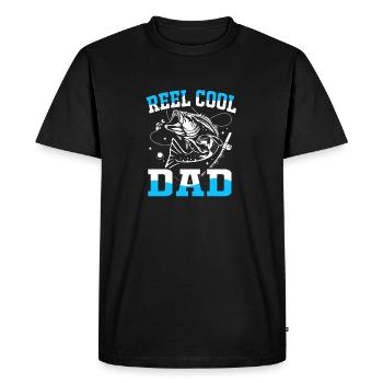 Truite Étang à la truite Canne à pêche Pêcheur Poisson-grenouille - T-shirt Premium bio Homme - noir - Devant - Nico (187cm)