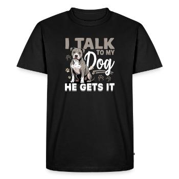 Pitbull Terrier Race de chien pittie - T-shirt Premium bio Homme - noir - Devant - Nico (187cm)