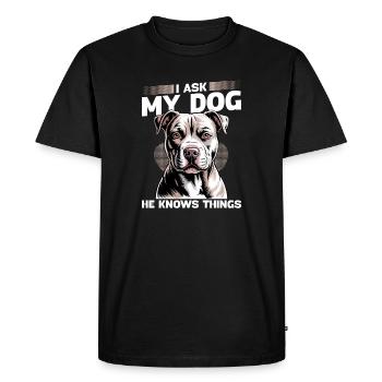 Pitbull Terrier Race de chien pittie - T-shirt Premium bio Homme - noir - Devant - Nico (187cm)