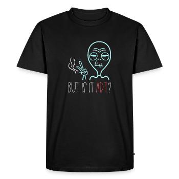 Alien mais est-ce de l’art qui dit rétro - T-shirt Premium bio Homme - noir - Devant - Nico (187cm)