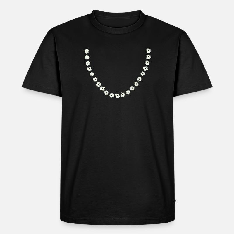 Gänseblümchen Blumenkranz - Männer Premium Bio T-Shirt - Schwarz