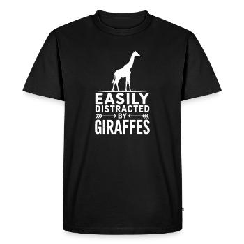 Dynastiques de girafe Girafe Drôle de cadeau de girafe - T-shirt Premium bio Homme - noir - Devant - Nico (187cm)