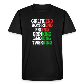 Ex Girlfriend King JGA Men's Single Party Malle - Men's Premium Organic T-Shirt - black - Front - Nico (187cm)