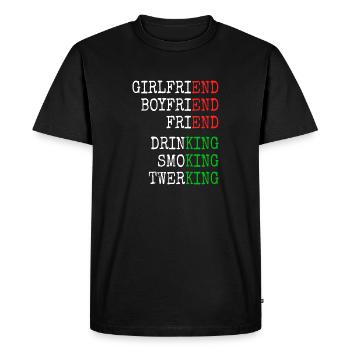 Ex Girlfriend King JGA Men's Single Party Malle - Men's Premium Organic T-Shirt - black - Front - Nico (187cm)