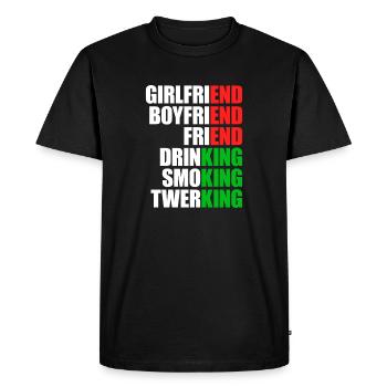 Ex Girlfriend King JGA Men's Single Party Malle - Men's Premium Organic T-Shirt - black - Front - Nico (187cm)