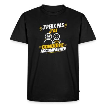 Conduite Accompagnée - T-shirt Premium bio Homme - noir - Devant - Nico (187cm)