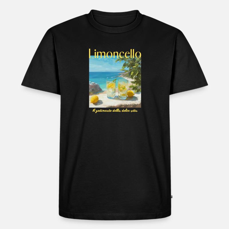 Limonecello am Strand - Männer Premium Bio T-Shirt - Schwarz
