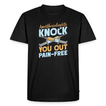 Anesthesiologist Knock Out Pain-Free Anesthesia - Men's Premium Organic T-Shirt - black - Front - Nico (187cm)