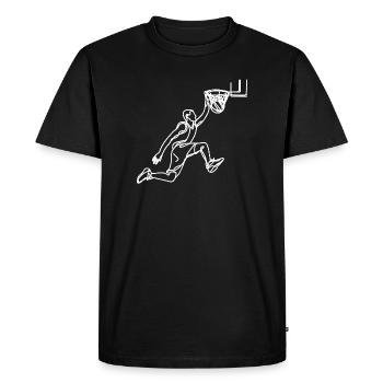 Basketball Coach Drawing - Men's Premium Organic T-Shirt - black - Front - Nico (187cm)