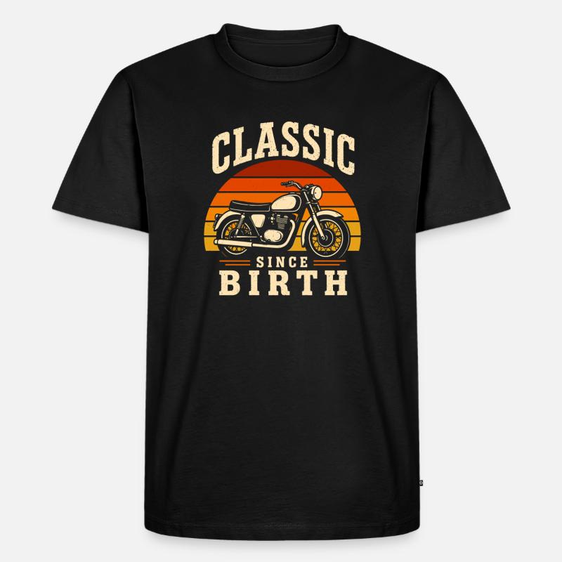Klassik Seit Geburt Motorrad Design - Männer Premium Bio T-Shirt - Schwarz