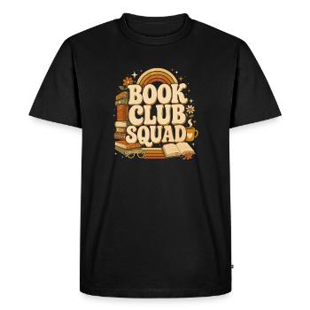 Book Club Squad Cozy Retro - Men's Premium Organic T-Shirt - black - Front - Nico (187cm)