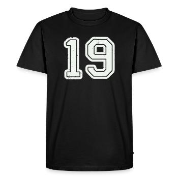 19 - T-shirt Premium bio Homme - noir - Devant - Nico (187cm)
