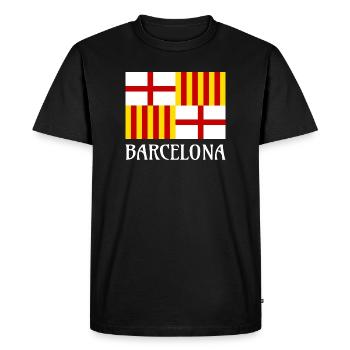 Flag Red White Yellow Barcelona Patriotic Banner - Men's Premium Organic T-Shirt - black - Front - Nico (187cm)