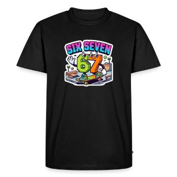 SixSeven Skate Neon - T-shirt Premium bio Homme - noir - Devant - Nico (187cm)