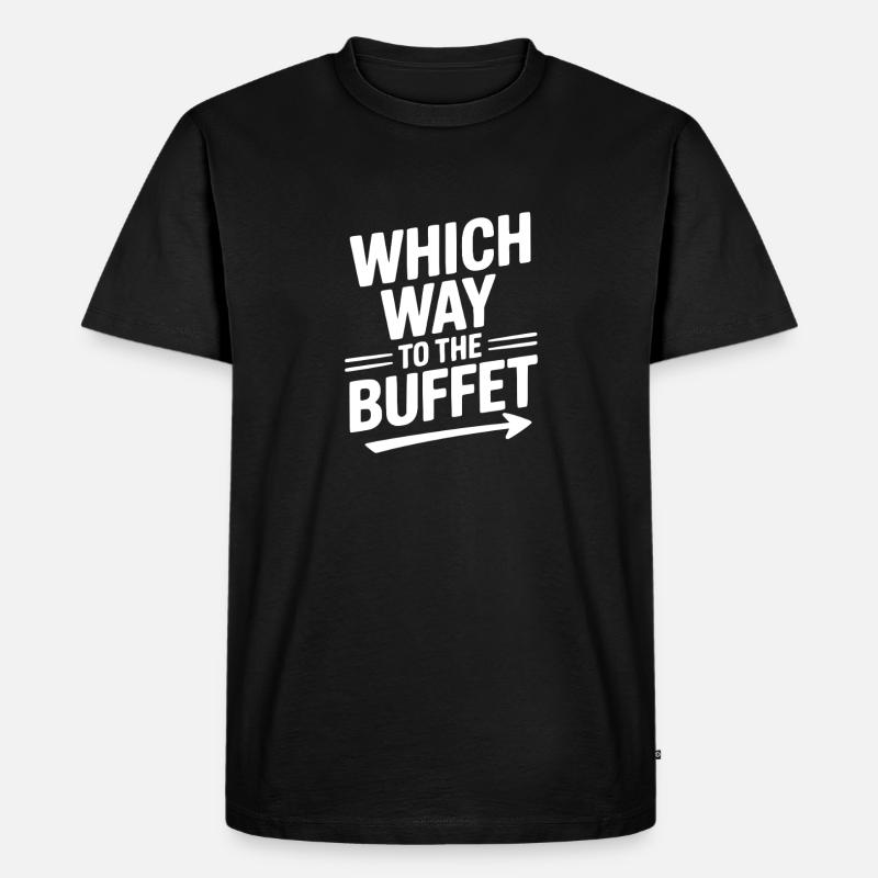 Welcher Weg zum Buffet - Männer Premium Bio T-Shirt - Schwarz
