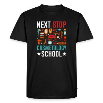 Prochaine étape : École de Cosmétologie - T-shirt Premium bio Homme - noir - Devant - Nico (187cm)