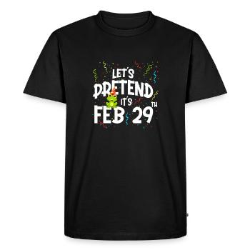 Fête des grenouilles du jour bissextile - T-shirt Premium bio Homme - noir - Devant - Nico (187cm)