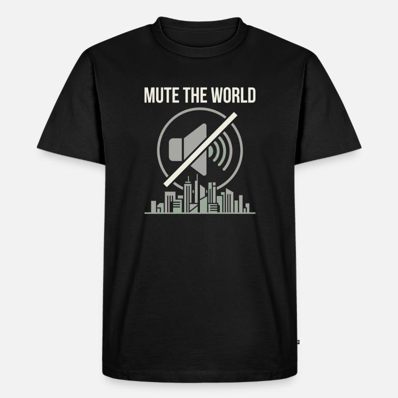 Mute Time - Männer Premium Bio T-Shirt - Schwarz