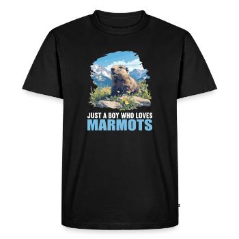 Marmottes Marmotte - T-shirt Premium bio Homme - noir - Devant - Nico (187cm)