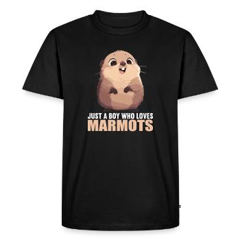 Marmottes Marmotte - T-shirt Premium bio Homme - noir - Devant - Nico (187cm)