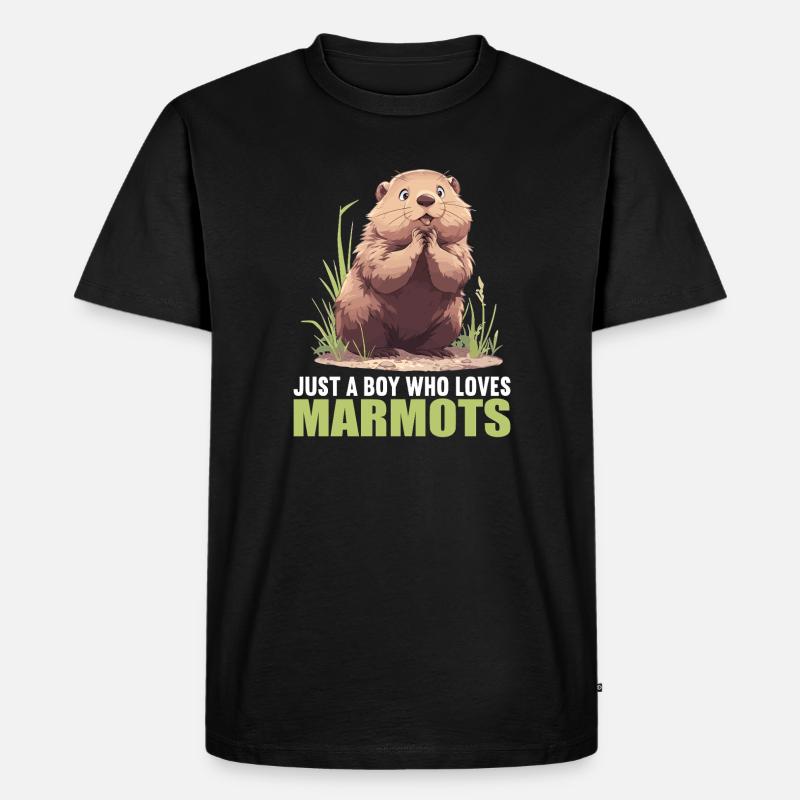 Murmeltiere Murmeltier - Männer Premium Bio T-Shirt - Schwarz