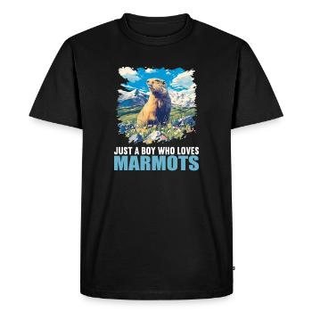 Marmottes Marmotte - T-shirt Premium bio Homme - noir - Devant - Nico (187cm)