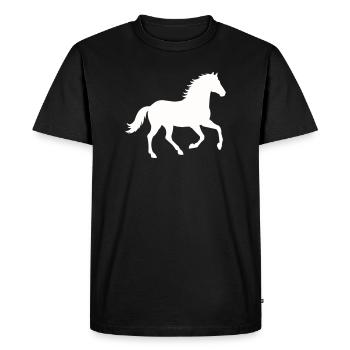 Silhouette d’un cheval sauvage - T-shirt Premium bio Homme - noir - Devant - Nico (187cm)