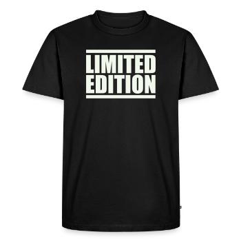 Édition limitée en majuscules - T-shirt Premium bio Homme - noir - Devant - Nico (187cm)