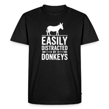 Paroles d’âne Drôle cadeau d’âne - T-shirt Premium bio Homme - noir - Devant - Nico (187cm)