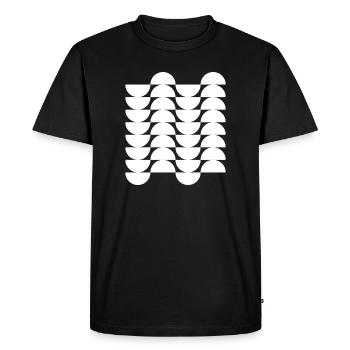 Motif demi-cercle en grille d’ondes - T-shirt Premium bio Homme - noir - Devant - Nico (187cm)