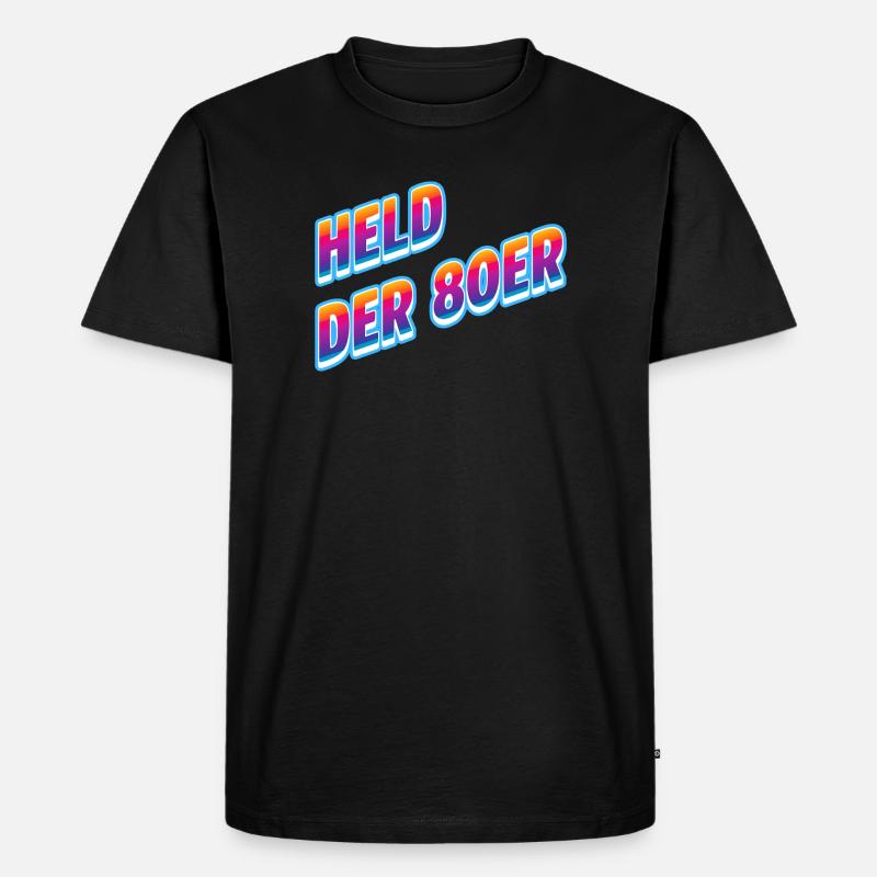 Held der 80er Neon-Retro - Männer Premium Bio T-Shirt - Schwarz