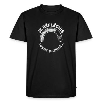 Je Réfléchis Soyez Patient Chargement Engrenages - T-shirt Premium bio Homme - noir - Devant - Nico (187cm)