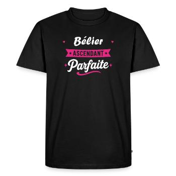 Bélier Ascendant Parfaite - T-shirt Premium bio Homme - noir - Devant - Nico (187cm)