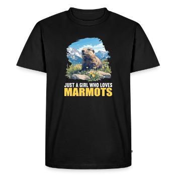 Marmottes Marmotte - T-shirt Premium bio Homme - noir - Devant - Nico (187cm)