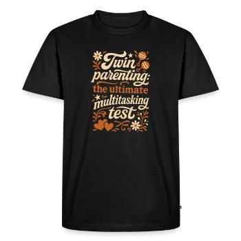 Twin Parents | Multitasking Test - Men's Premium Organic T-Shirt - black - Front - Nico (187cm)