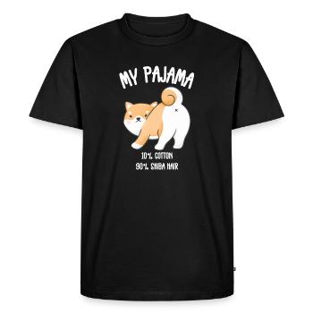 Dog Shiba Pajama - T-shirt Premium bio Homme - noir - Devant - Nico (187cm)