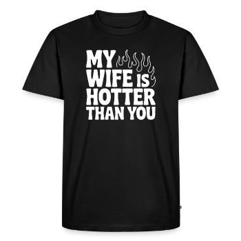 Ma femme est plus sexy que toi - T-shirt Premium bio Homme - noir - Devant - Nico (187cm)