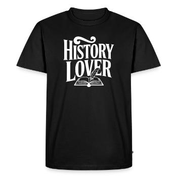 Amateur d’histoire - T-shirt Premium bio Homme - noir - Devant - Nico (187cm)