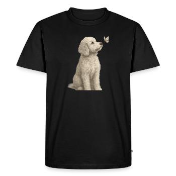 Motif de caniche avec chiens papillons - T-shirt Premium bio Homme - noir - Devant - Nico (187cm)