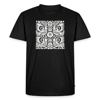 Dove Floral Crest - Men's Premium Organic T-Shirt - black - Front - Nico (187cm)