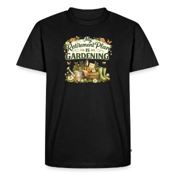 Plan de retraite Jardin Jardinage Passionnés Jardinage Fleurs Retraite - T-shirt Premium bio Homme - noir - Devant - Nico (187cm)